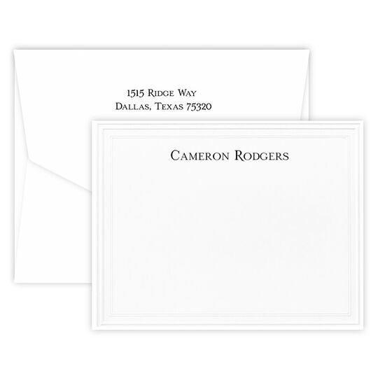 Triple Thick Studio Tradition Flat Note Cards - Raised Ink